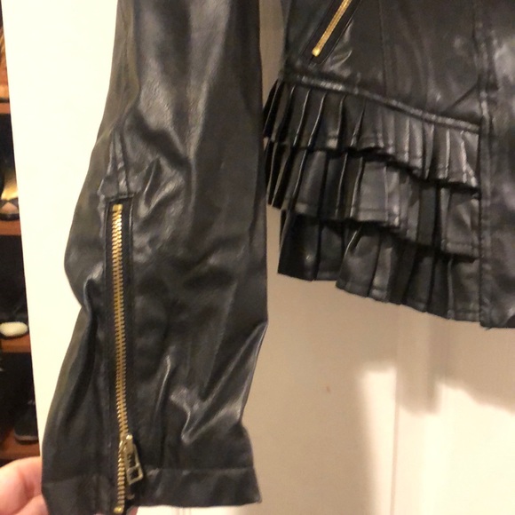 Forever 21 Black Vegan Leather Jacket-Medium - Picture 3 of 4